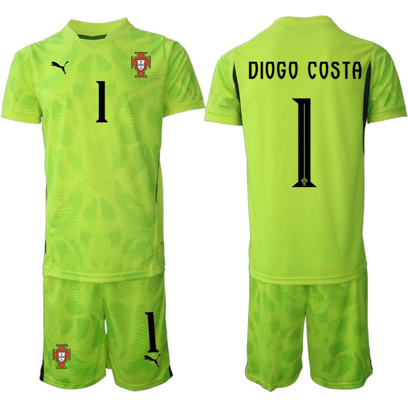 Men 2025-2026 Season Portugal Fluorescent green goalkeeper #1 Soccer Jersey->portugal jersey->Soccer Country Jersey